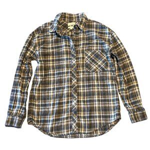 Aritzia Wilfred Free Womens Plaid Button-Up Shirt S 100%‎ Cotton